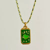Wholesale Women's Titanium Steel Goldplated Retro Geometric Devil's Eye Necklace With Rope Chain