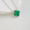 Wholesale Women's Titanium Steel Handmade Doublesided Fourleaf Clover Flower Pattern Clavicle Necklace