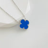 Wholesale Women's Titanium Steel Handmade Doublesided Fourleaf Clover Flower Pattern Clavicle Necklace