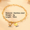 Wholesale Women's Titanium Steel Heart Bracelet With Electroplating Design