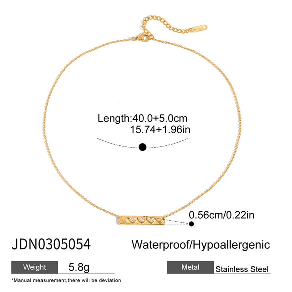 Wholesale Women's Titanium Steel Heart Geometric Jewelry With Electroplating Light Luxury Highend Clavicle Chain That Does Not Fade