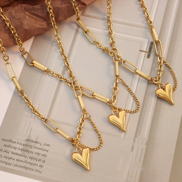 Wholesale Women's 316L Stainless Steel Heart Shape Jewelry With Love Water Drops Bell Pattern And Electroplating