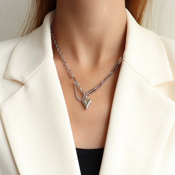 Wholesale Women's 316L Stainless Steel Heart Shape Jewelry With Love Water Drops Bell Pattern And Electroplating