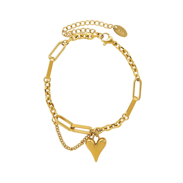 Wholesale Women's 316L Stainless Steel Heart Shape Jewelry With Love Water Drops Bell Pattern And Electroplating
