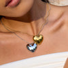 Wholesale Women's Titanium Steel Heart Shape Love Necklace With Snake Bone Chain And Electroplating Processing