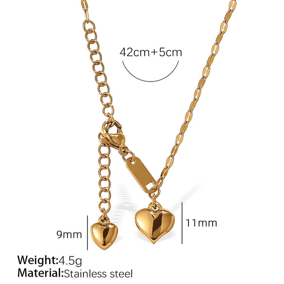 Wholesale Women's 316L Stainless Steel Heart Shaped Asymmetric Clavicle Chain Necklace With Electroplating Light Luxury Niche Style