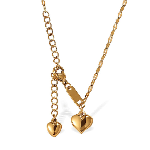 Wholesale Women's 316L Stainless Steel Heart Shaped Asymmetric Clavicle Chain Necklace With Electroplating Light Luxury Niche Style