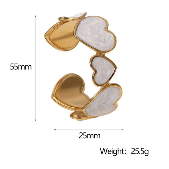 Wholesale Women's Titanium Steel Heartd Bracelet With 18K Gold Plated Electroplating High End And Non Fading