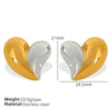 Wholesale Women's 316L Stainless Steel Heart Shaped Electroplated Fashion Allmatch Earrings