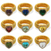 Wholesale Women's 316L Stainless Steel Heart Shaped Electroplated Fashion Luxury Ring