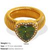 Wholesale Women's 316L Stainless Steel Heart Shaped Electroplated Fashion Luxury Ring