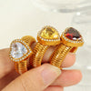 Wholesale Women's 316L Stainless Steel Heart Shaped Electroplated Fashion Luxury Ring