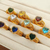 Wholesale Women's 316L Stainless Steel Heart Shaped Electroplated Fashion Luxury Ring