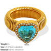 Wholesale Women's 316L Stainless Steel Heart Shaped Electroplated Fashion Luxury Ring