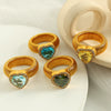 Wholesale Women's 316L Stainless Steel Heart Shaped Electroplated Fashion Luxury Ring