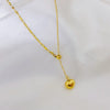 Wholesale Women's Titanium Steel Heart Shaped Love Pull Out Necklace With Niche Design And Non Fading Feature