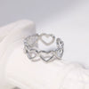Wholesale Women's Titanium Steel Heartd Open Ring With Electroplating Simple Niche Cold Wind Style