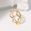 Wholesale Women's Titanium Steel Heartd Open Ring With Electroplating Simple Niche Cold Wind Style