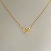 Wholesale Women's Titanium Steel Heartshaped Geometric Real Gold Plated Pendant Necklace