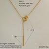 Wholesale Women's Titanium Steel Heartshaped Geometric Real Gold Plated Pendant Necklace