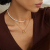 Wholesale Women's Titanium Steel Heartshaped Hollow Pendant Necklace With Electroplating