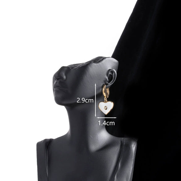 Wholesale Women's Titanium Steel Heartshaped Light Luxury Threedimensional Earrings With Electroplating Treatment