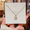 Wholesale Women's Titanium Steel Heartshaped Microinlaid Necklace With Mixed Gemstone Pendant And Geometric Pattern