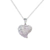 Wholesale Women's Titanium Steel Heartshaped Microinlaid Necklace With Mixed Gemstone Pendant And Geometric Pattern