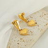 Wholesale Women's Titanium Steel Heartshaped Retro Fashion Earrings With Gold Electroplating