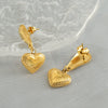 Wholesale Women's Titanium Steel Heartshaped Retro Fashion Earrings With Gold Electroplating