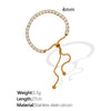 Wholesale Women's 316L Stainless Steel Inlaid Zircon Dropshaped Light Luxury Style Bracelet
