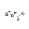 Wholesale Women's Titanium Steel Inlaid Zircon Fivepointed Star Earring