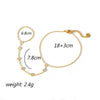 Wholesale Women's Titanium Steel Ins Style Geometric Pattern Rice Bead Chain 18K Gold Plated Bracelet