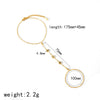 Wholesale Women's Titanium Steel Ins Style Geometric Pattern Rice Bead Chain 18K Gold Plated Bracelet