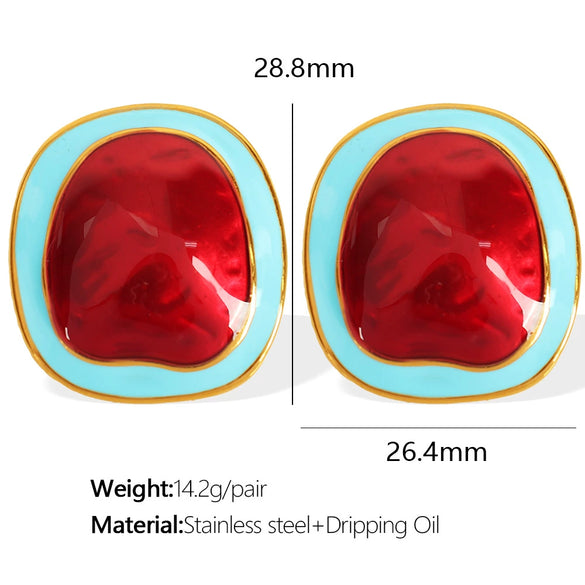 Wholesale Women's 316L Stainless Steel Irregular Geometric Electroplated Earrings Light Luxury Allmatch Jewelry Niche Design