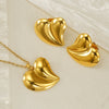 Wholesale Women's Titanium Steel Jewelry Set With Geometric Square Round Love Irregular Pattern Electroplated Earrings And Necklace