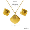 Wholesale Women's Titanium Steel Jewelry Set With Geometric Square Round Love Irregular Pattern Electroplated Earrings And Necklace