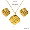 Wholesale Women's Titanium Steel Jewelry Set With Geometric Square Round Love Irregular Pattern Electroplated Earrings And Necklace