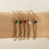 Wholesale Women's Titanium Steel Jewelry Set With Multicolored Zircon And Geometric Pattern Bracelet Earrings
