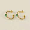 Wholesale Women's Titanium Steel Jewelry Set With Multicolored Zircon And Geometric Pattern Bracelet Earrings