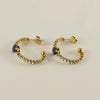 Wholesale Women's Titanium Steel Jewelry Set With Multicolored Zircon And Geometric Pattern Bracelet Earrings