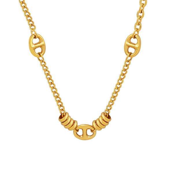Wholesale Women's Titanium Steel Jewelry With Geometric Pattern And Splicing Chain Electroplated