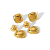 Wholesale Women's Titanium Steel 18K Gold Electroplated Heart Shaped Earrings