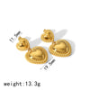 Wholesale Women's Titanium Steel 18K Gold Electroplated Heart Shaped Earrings