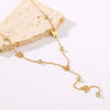 Wholesale Women's Titanium Steel 18K Gold Plated Butterfly Clavicle Chain With No Fade Diamond Pendant O Chain 18K Vacuum Plating In Furnace