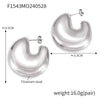 Wholesale Women's Titanium Steel 18K Gold Plated Geometric C Shaped Hollow Bright 3D Earrings With Simple Design And Electroplating Process