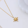 Wholesale Women's Titanium Steel 18K Gold Plated Geometric Star Necklace With O Word Chain And Electroplating Process
