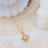 Wholesale Women's Titanium Steel 18K Gold Plated Geometric Star Necklace With O Word Chain And Electroplating Process