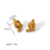 Wholesale Women's Titanium Steel Knotted Earrings With Geometric Pattern And Electroplating Design