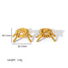Wholesale Women's Titanium Steel Knotted Earrings With Geometric Pattern And Electroplating Design